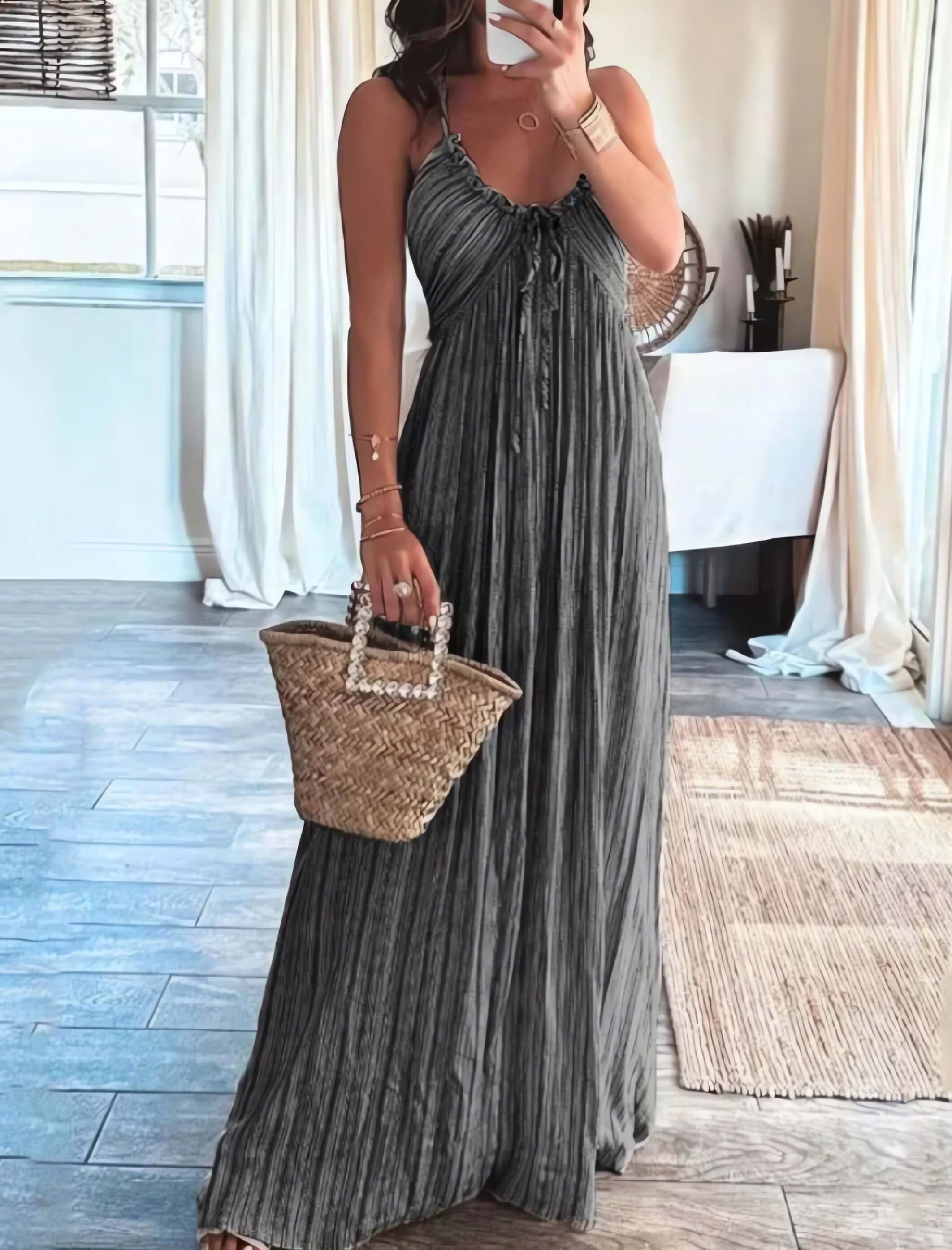 Backless U-Neck Halter Dress