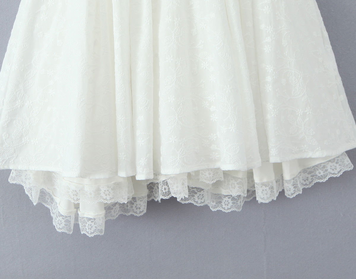 FallFresh Simple Lace Halter Suspender Dress