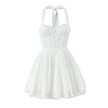 FallFresh Simple Lace Halter Suspender Dress