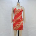 Lacing Halter Leopard Print Sheath Dress