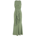 Twisted Hollow Out Cutout out Dress Pleated Lace up Halter Sleeveless Fishtail Dress