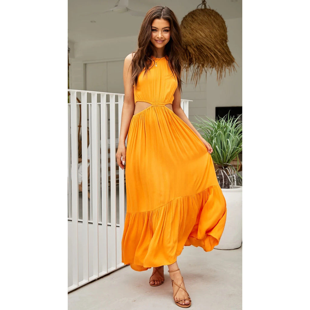 Maxi Fresh Elegant Halter Rayon Maxi Dress Maxi