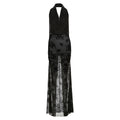 High Class Elegant Halter Dress Backless Deep V Plunge neck