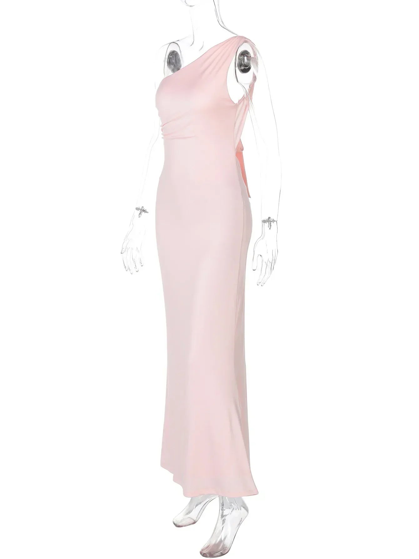 Around Halter Draped Backless Long Dress